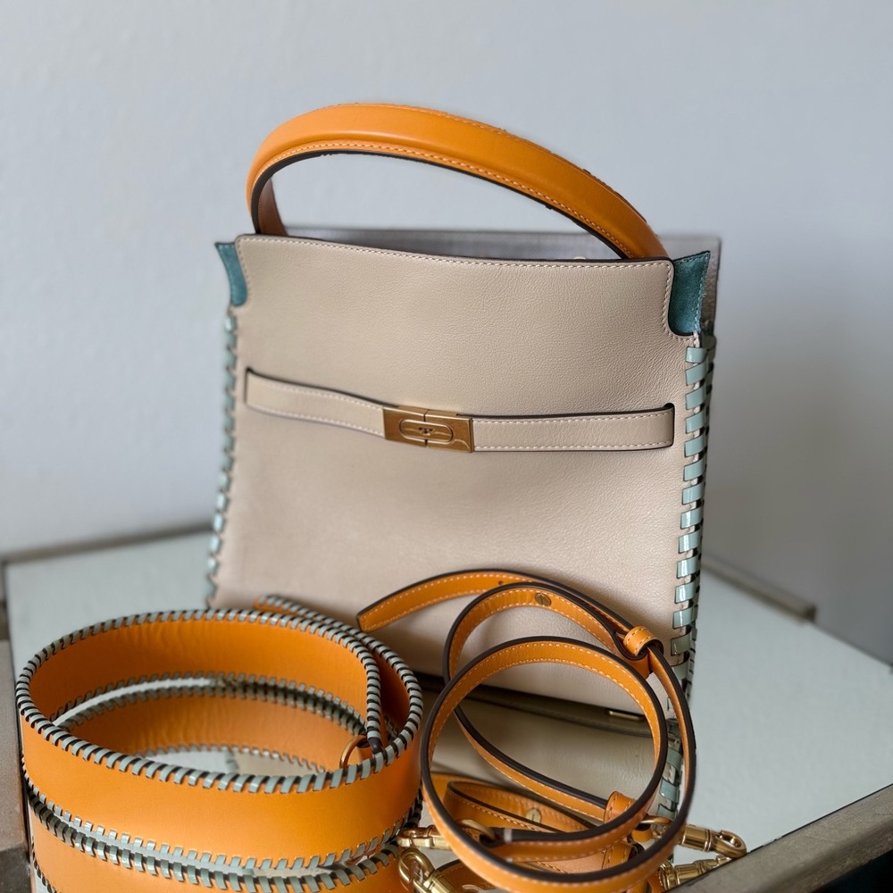 Like new Tory Burch Lee Radziwill Small Whipstitch Leather Satchel Bag - Picture 10 of 10